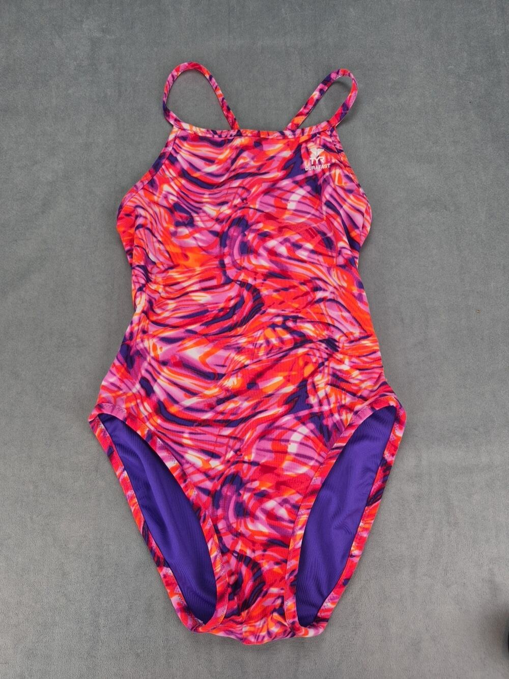 TYR Women's Speedwarp Durafast Elite Cutoutfit Multiclor Reversible Size S NWOT